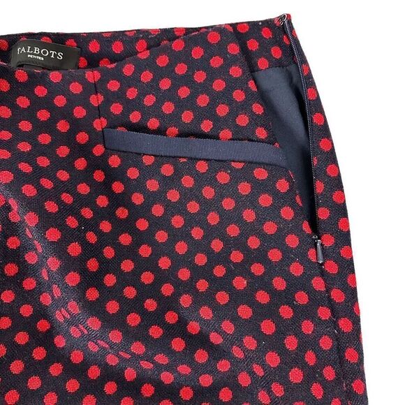 Talbots Navy & Red Wool Blend Polka Dot Skirt size 8P - Picture 6 of 8